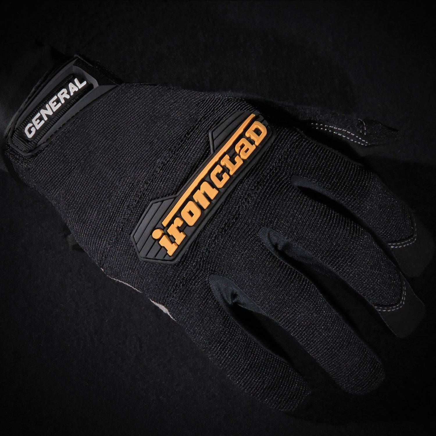 General Utility Spandex Gloves, Black, Large, Pair - 