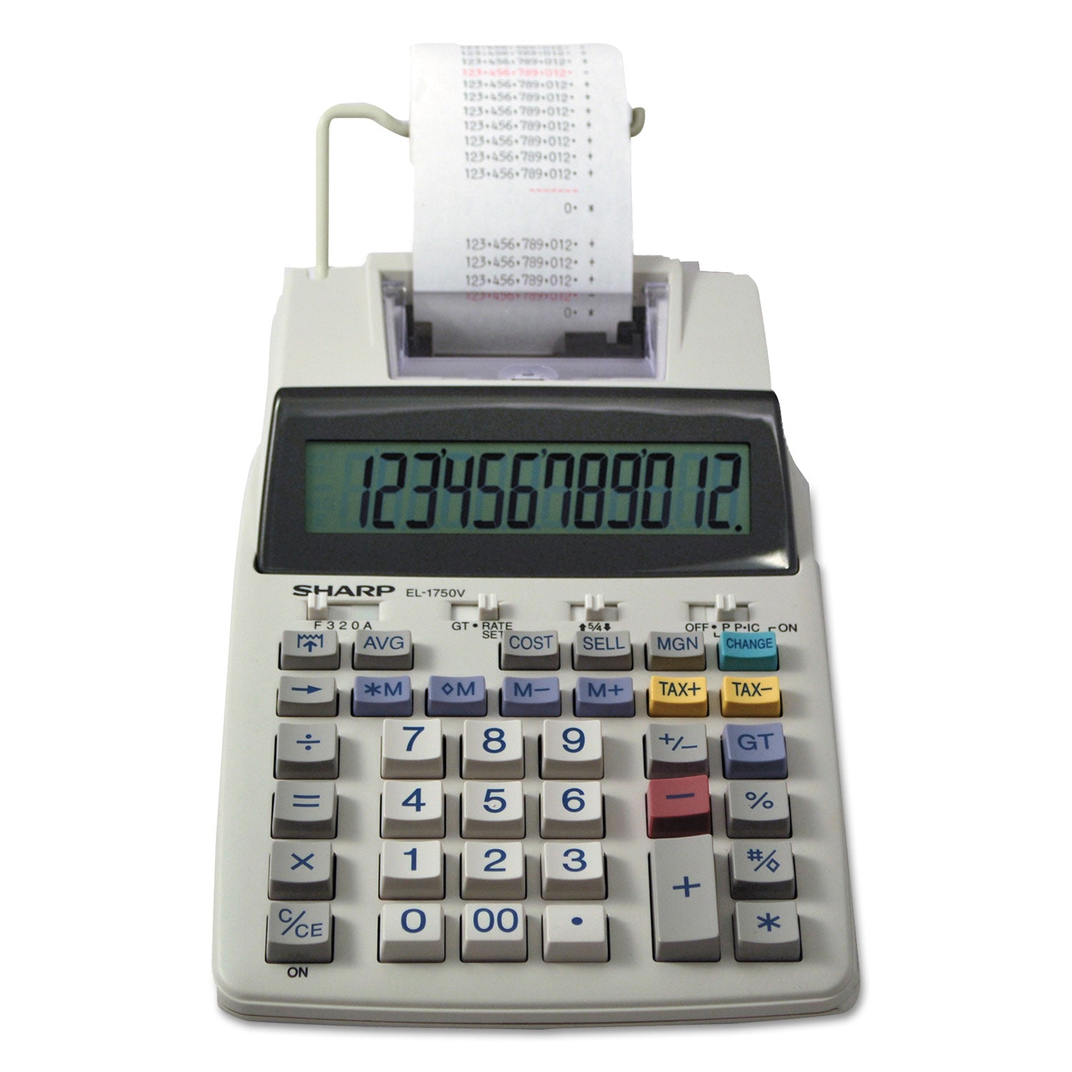 EL-1750V Two-Color Printing Calculator, Black/Red Print, 2 Lines/Sec - 