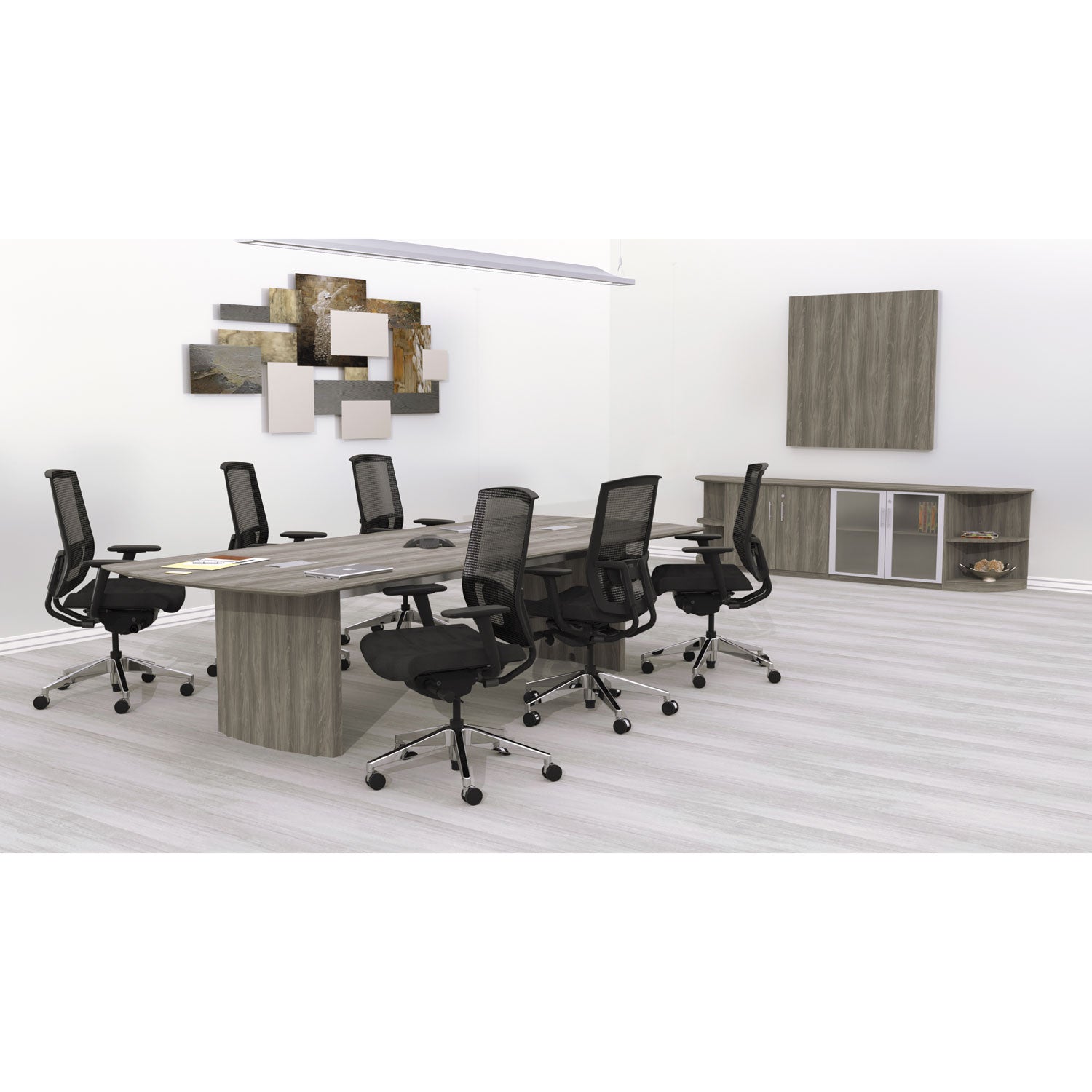 Medina Series Conference Table Base, 23.6w x 2d x 28.13h, Gray Steel - 