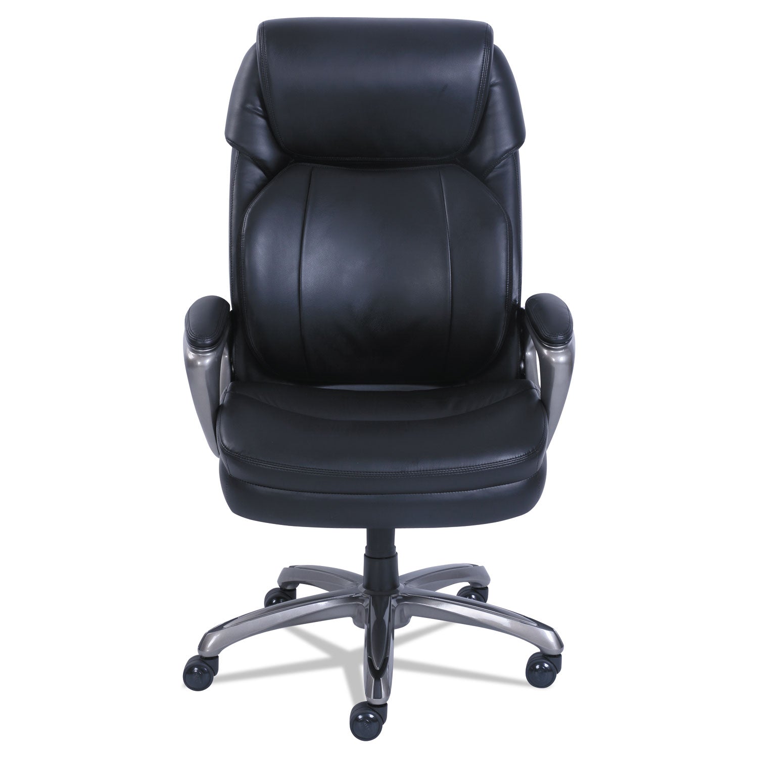 Cosset Big and Tall Executive Chair, Supports Up to 400 lb, 19" to 22" Seat Height, Black Seat/Back, Slate Base