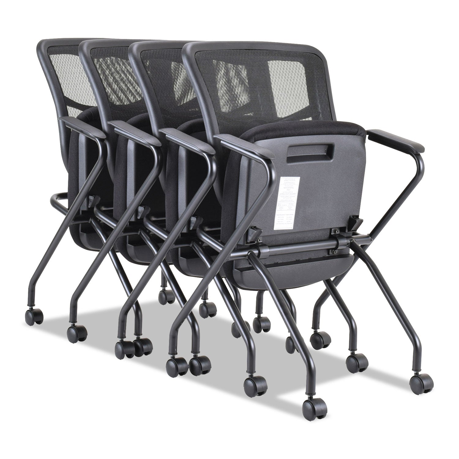 alera-elusion-mesh-nesting-chairs-with-padded-arms-supports-up-to-275-lb-1811-seat-height-black-2-carton_aleel4914 - 5