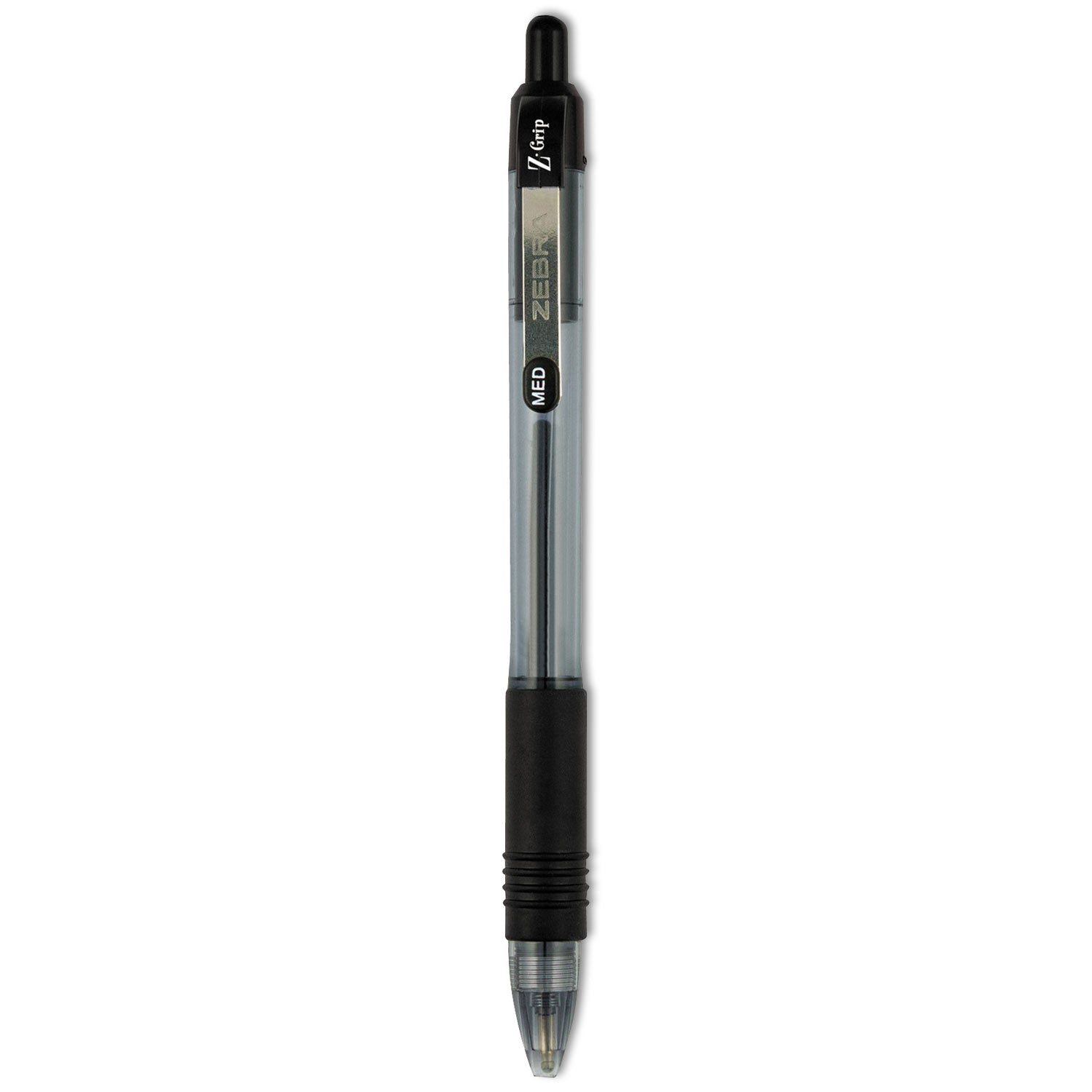z-grip-ballpoint-pen-retractable-medium-1-mm-black-ink-clear-black-barrel-18-pack_zeb22218 - 1