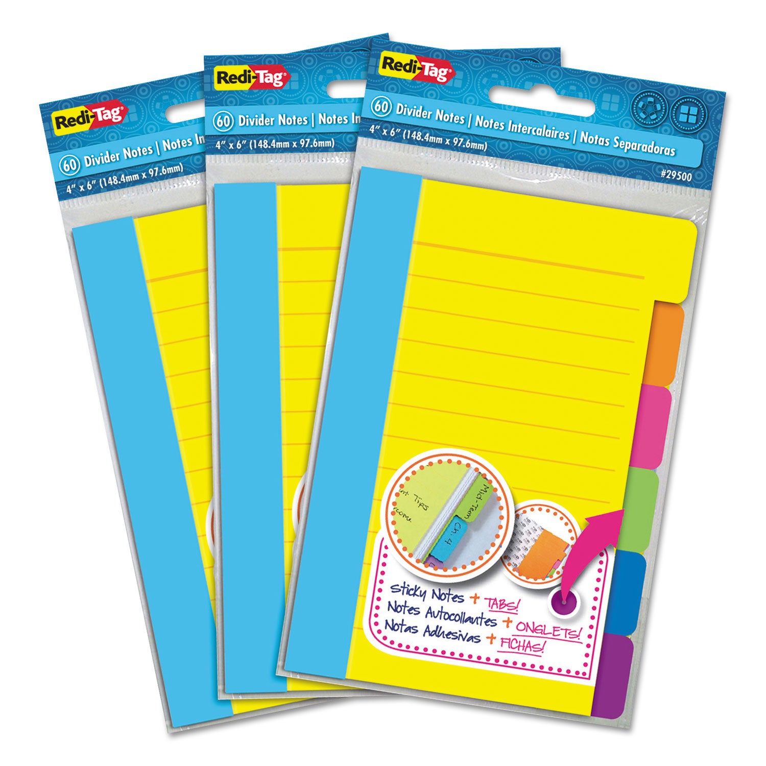 divider-sticky-notes-6-tab-sets-note-ruled-4-x-6-assorted-colors-60-sheets-set-3-sets-box_rtg10245 - 1