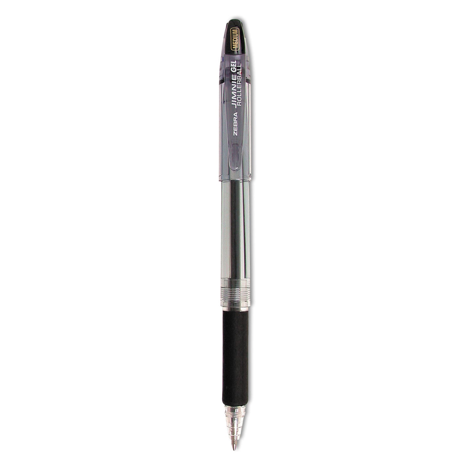 Jimnie Gel Pen Value Pack, Stick, Medium 0.7 mm, Black Ink, Clear/Black Barrel, 24/Box - 