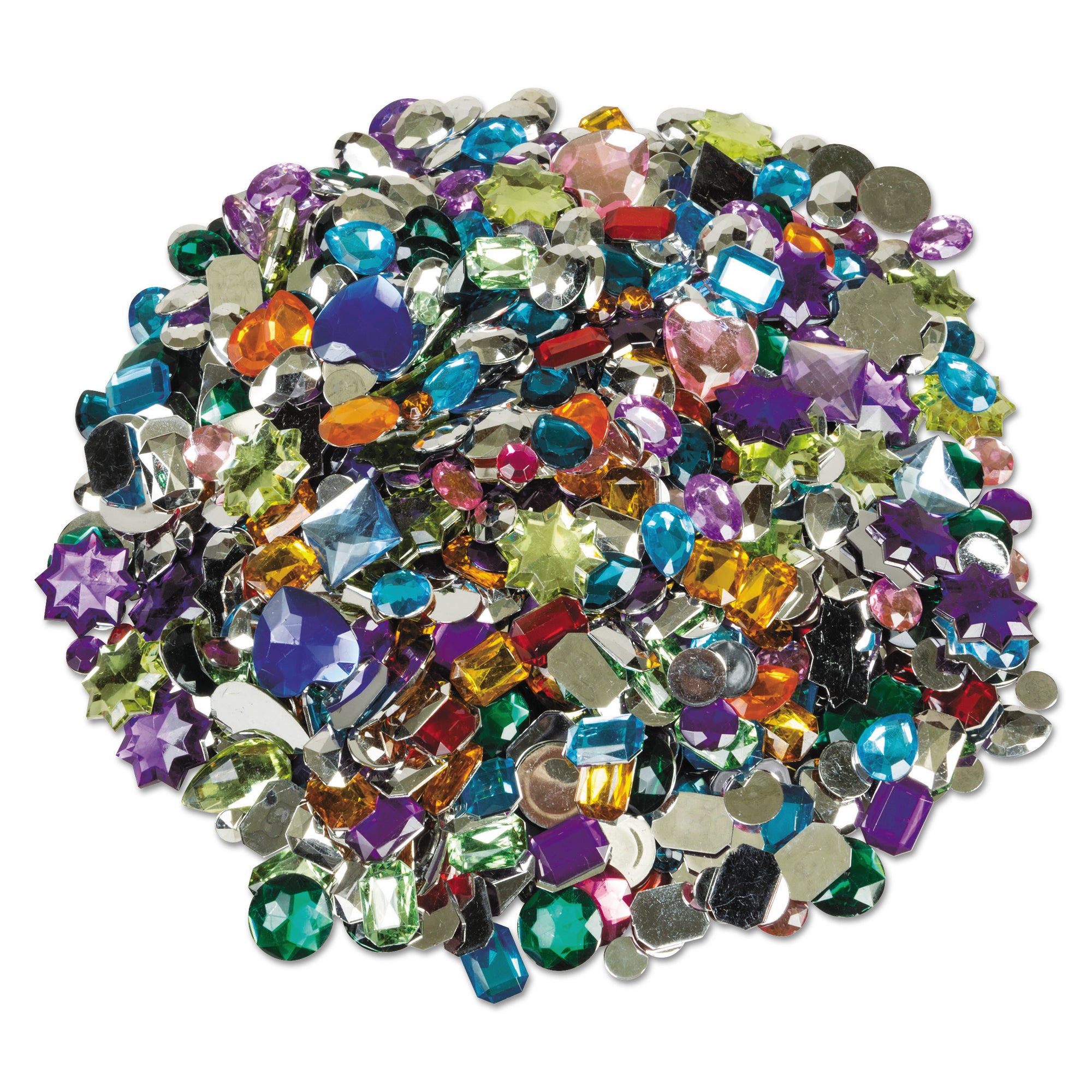 Acrylic Gemstones Classroom Pack, 1 lb, Assorted Colors/Shapes/Sizes - 
