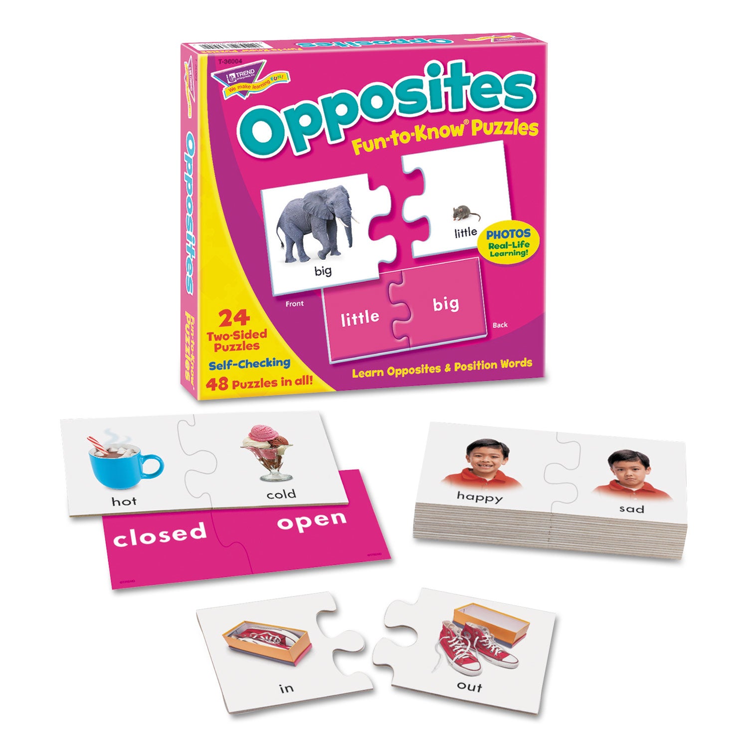 Fun to Know Puzzles, Opposites, Ages 3 and Up, 24 Puzzles - 