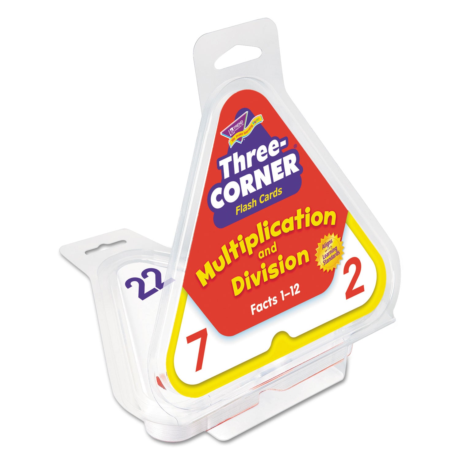 Three-Corner Flash Cards, Multiplication/Division, 5.5 x 5.5, 48/Set - 