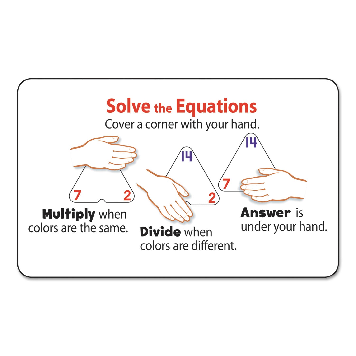 Three-Corner Flash Cards, Multiplication/Division, 5.5 x 5.5, 48/Set - 