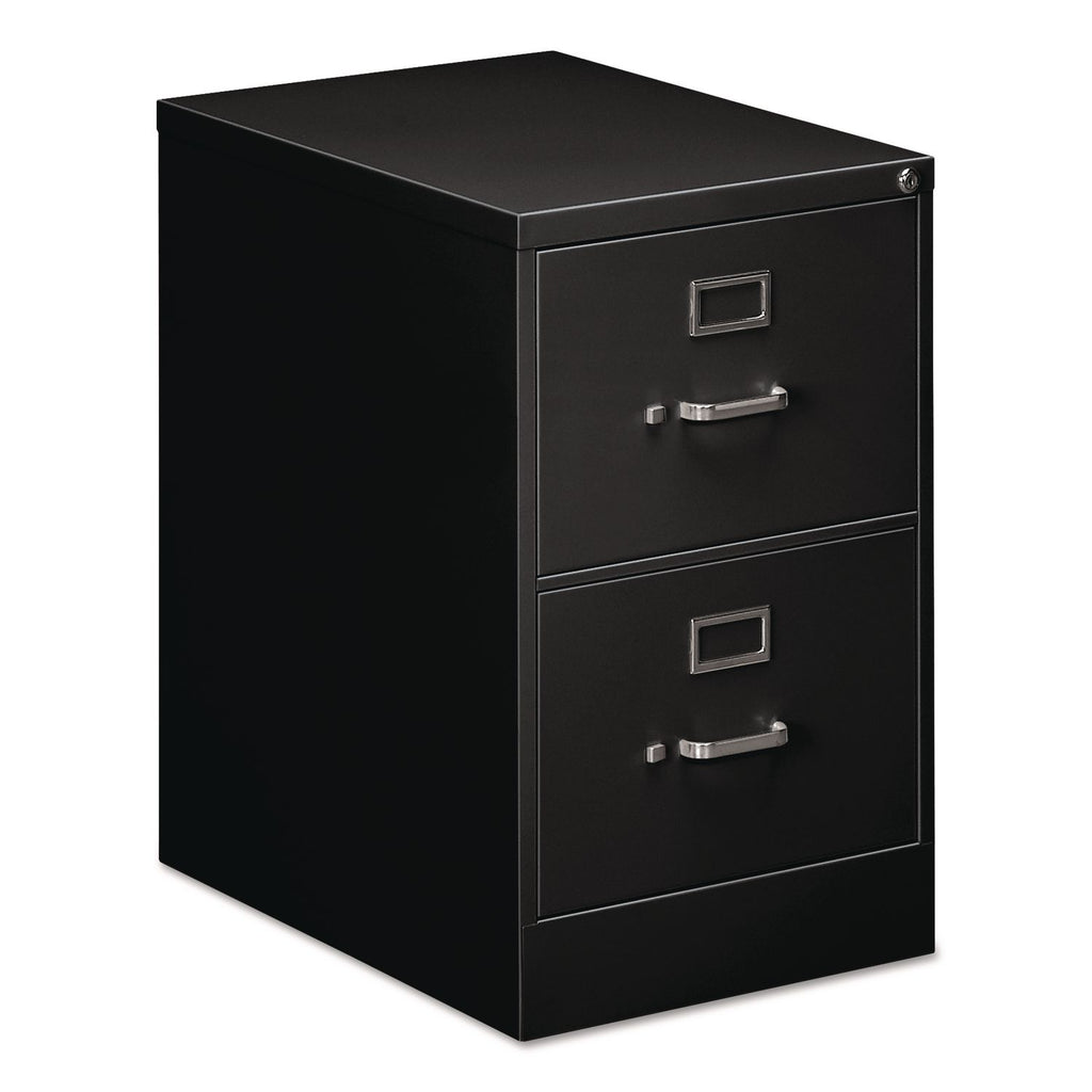 Two-Drawer Economy Vertical File, 2 Legal-Size File Drawers, Black, 18" x 25" x 28.38