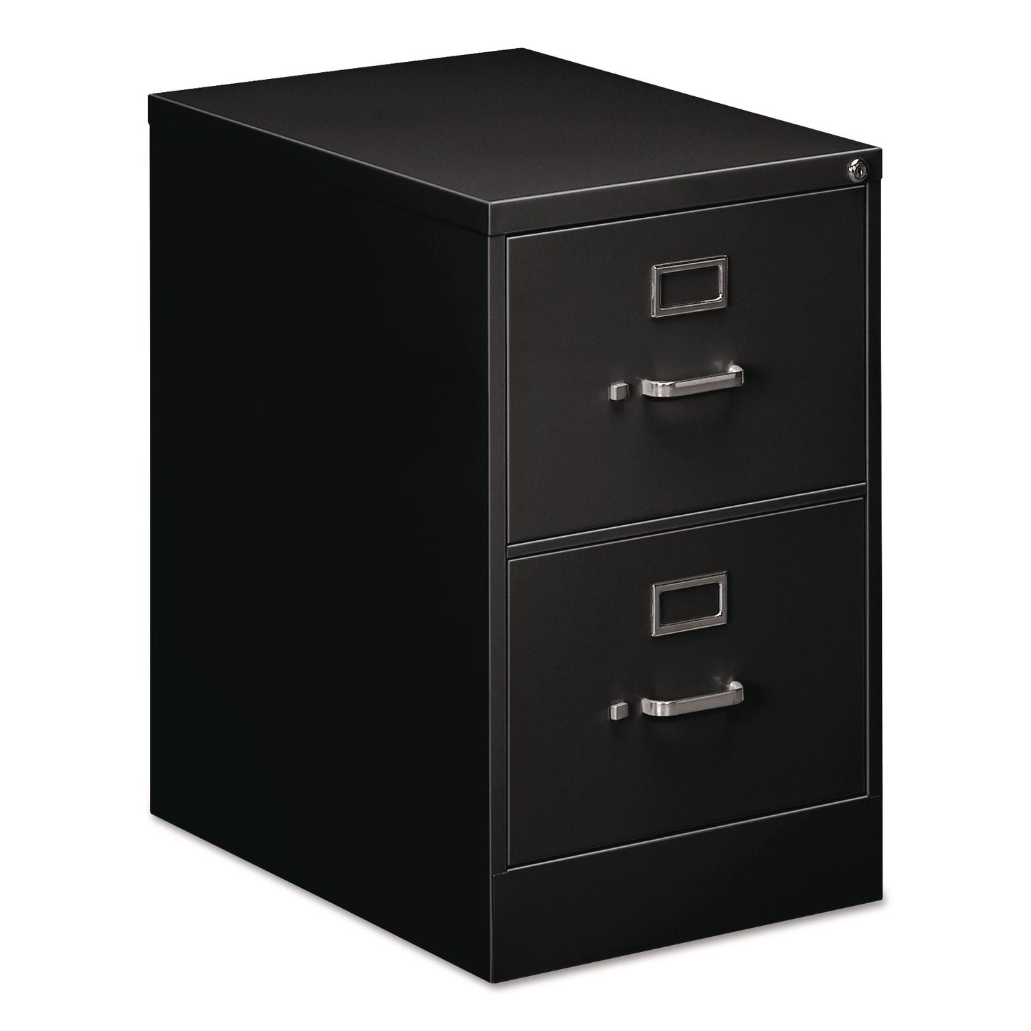 Two-Drawer Economy Vertical File, 2 Legal-Size File Drawers, Black, 18" x 25" x 28.38