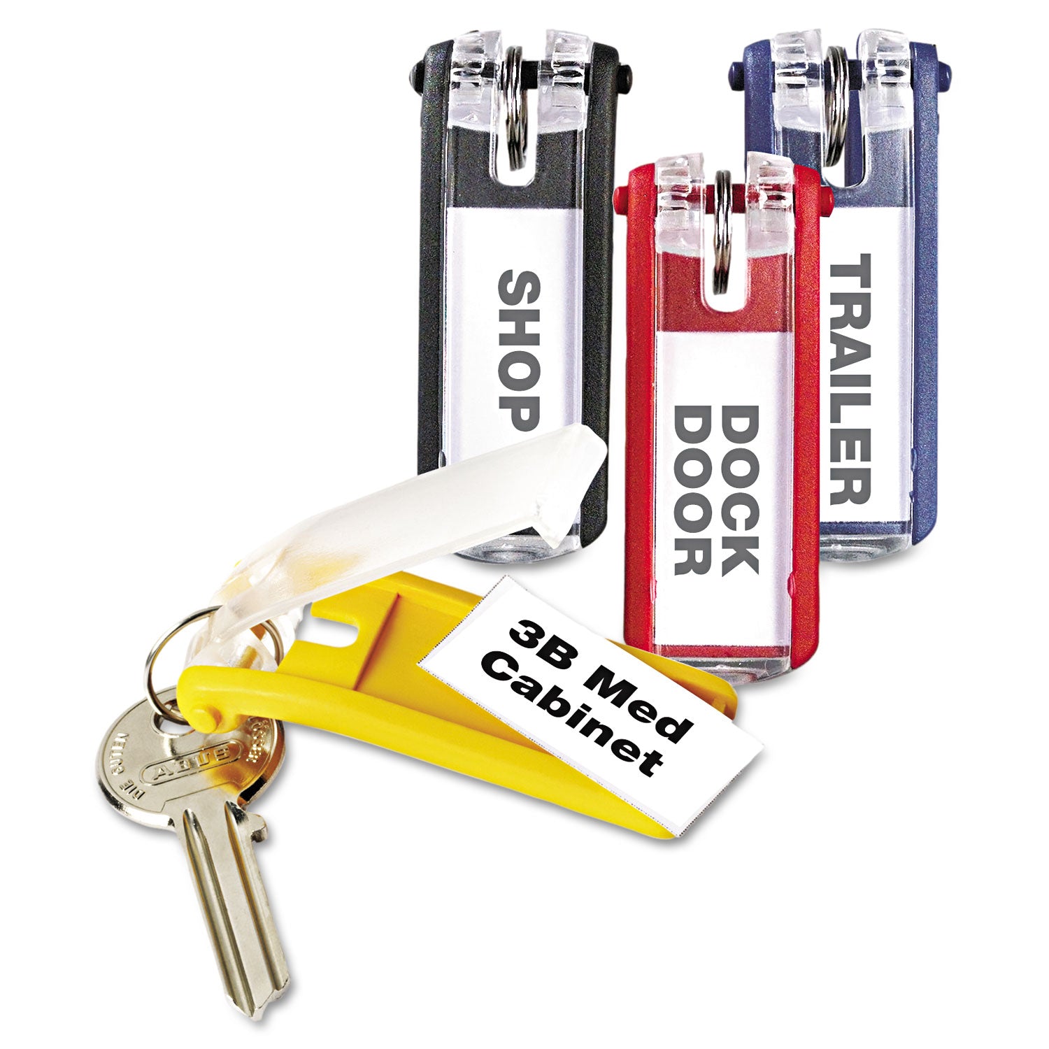 Key Tags for Locking Key Cabinets, Plastic, 1.13 x 2.75, Assorted, 24/Pack - 1