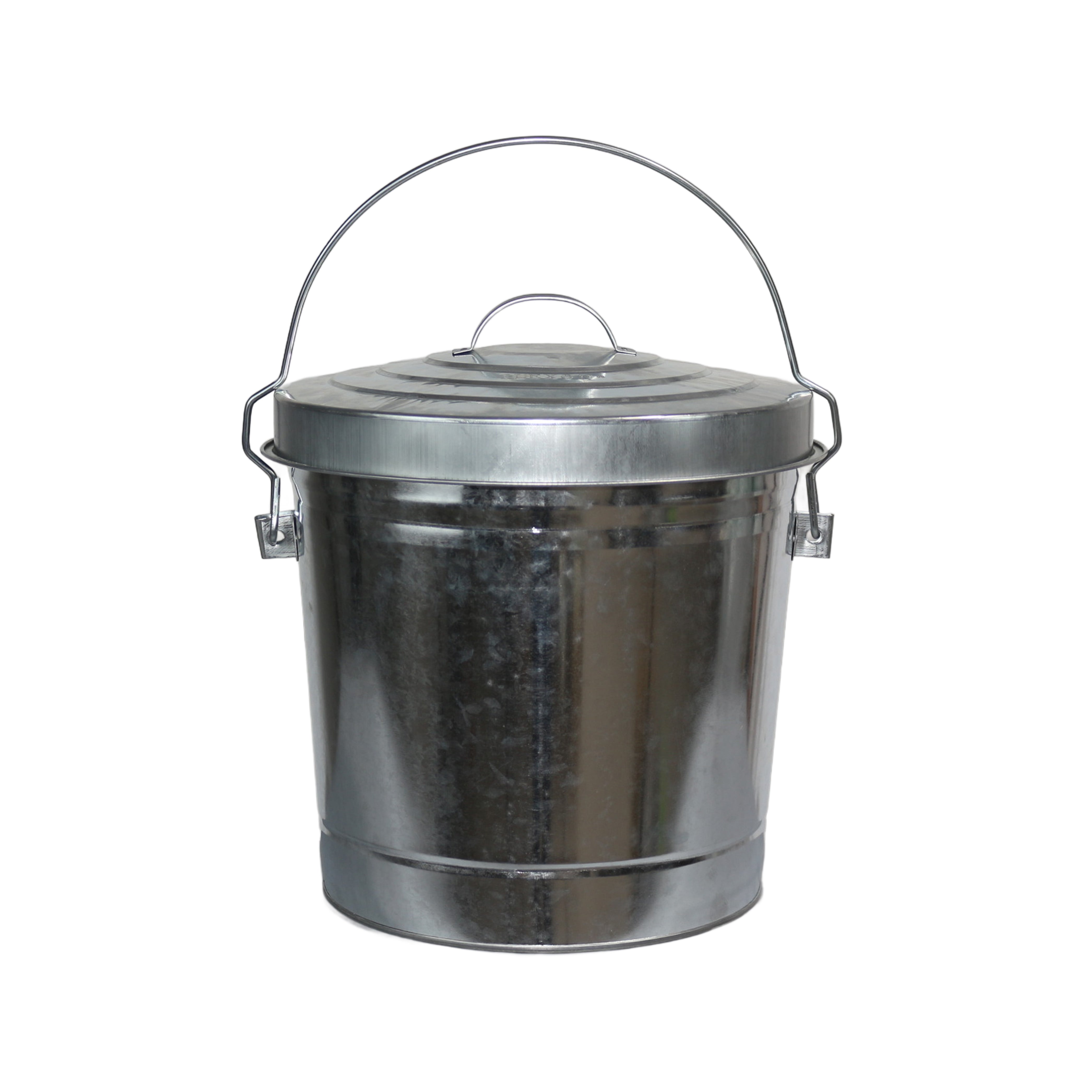 6-Gallon Galvanized Steel Round Fire Resistant Trash Can with Lid