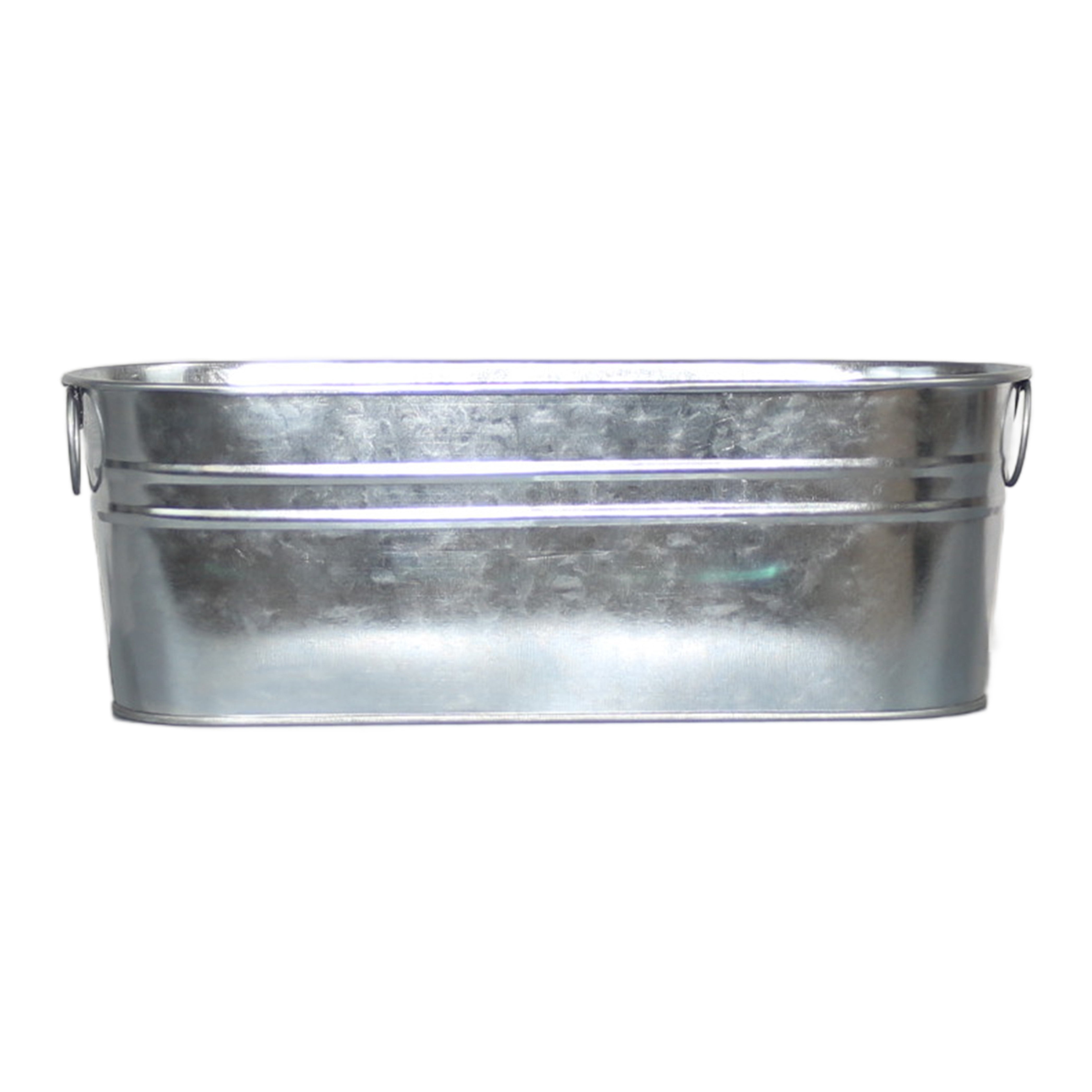 12 in Galvanized Metal Small Oval Planters Tub