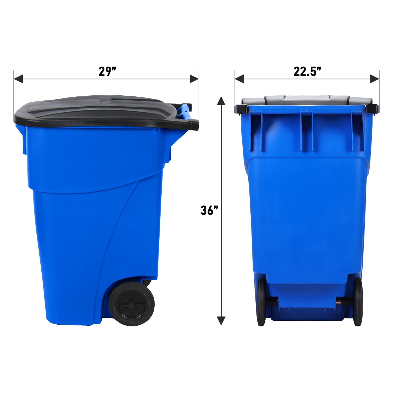 50 Gal Blue Rollout Container