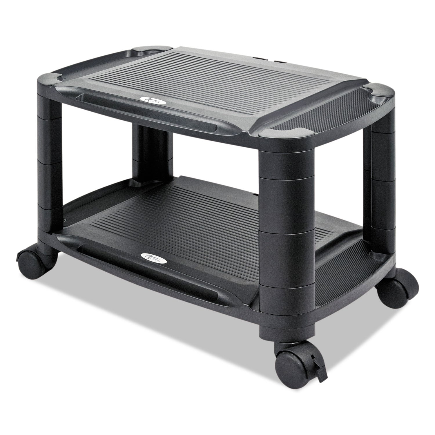 3-in-1-cart-stand-plastic-3-shelves-1-drawer-100-lb-capacity-2163-x-1375-x-2475-black-gray_aleu3n1bl - 1