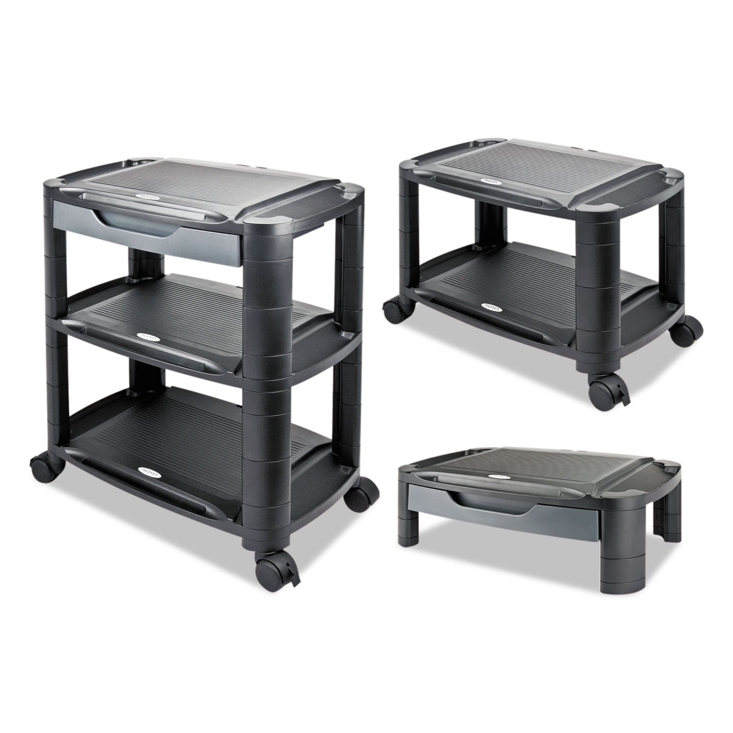 3-in-1-cart-stand-plastic-3-shelves-1-drawer-100-lb-capacity-2163-x-1375-x-2475-black-gray_aleu3n1bl - 5