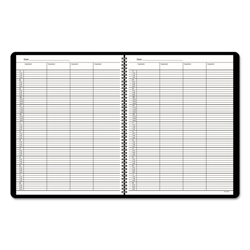 Four-Person Group Undated Daily Appointment Book, 10.88 x 8.5, Black Cover, 12-Month (Jan to Dec): Undated