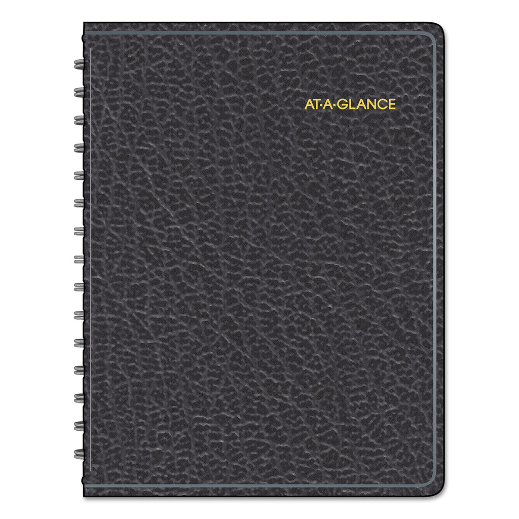 Four-Person Group Undated Daily Appointment Book, 10.88 x 8.5, Black Cover, 12-Month (Jan to Dec): Undated