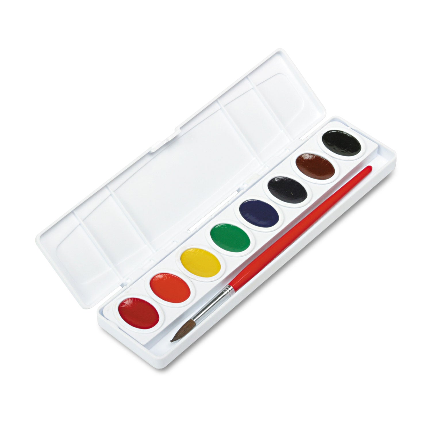 Professional Watercolors, 8 Assorted Colors, Oval Pan Palette Tray - 