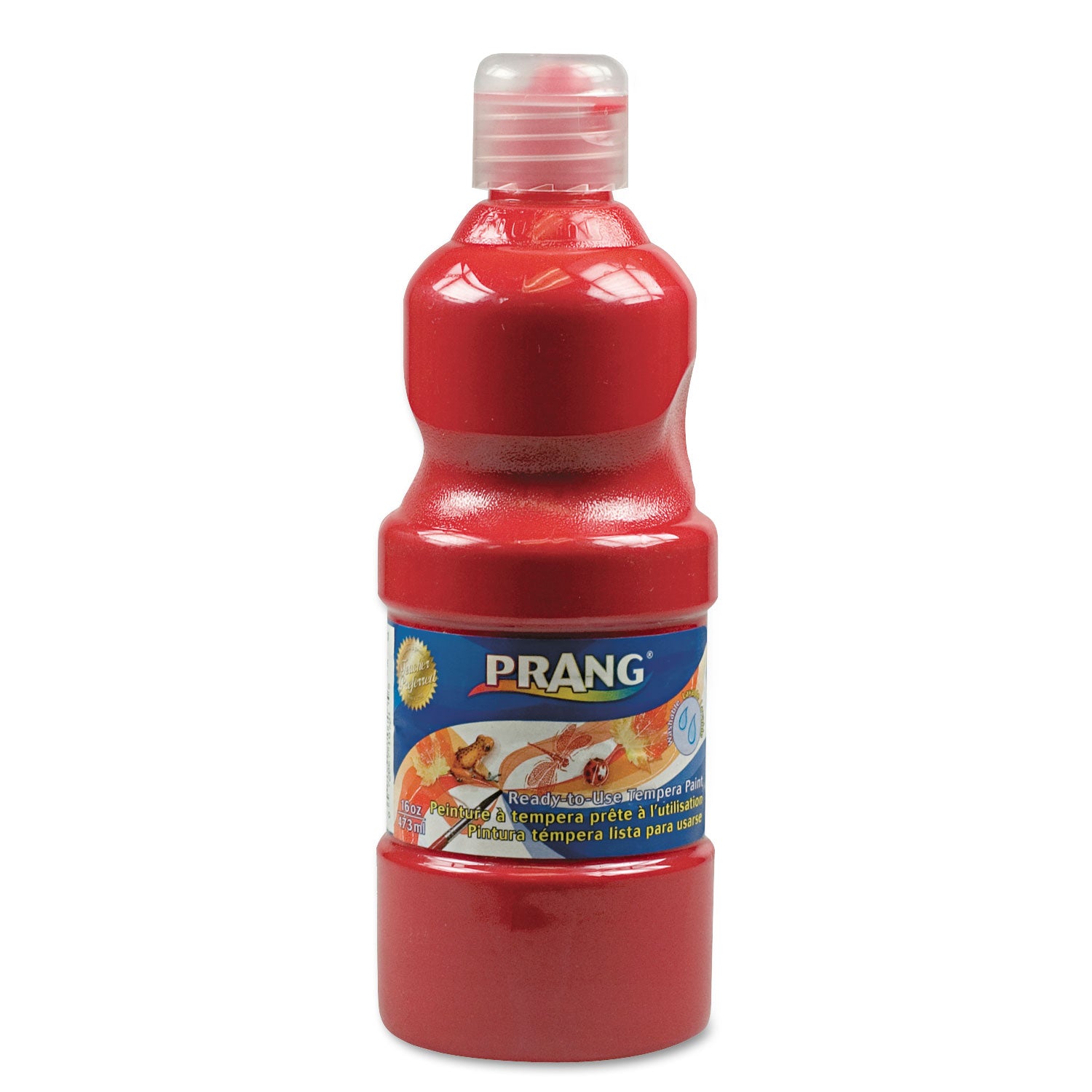 Washable Paint, Red, 16 oz Dispenser-Cap Bottle - 