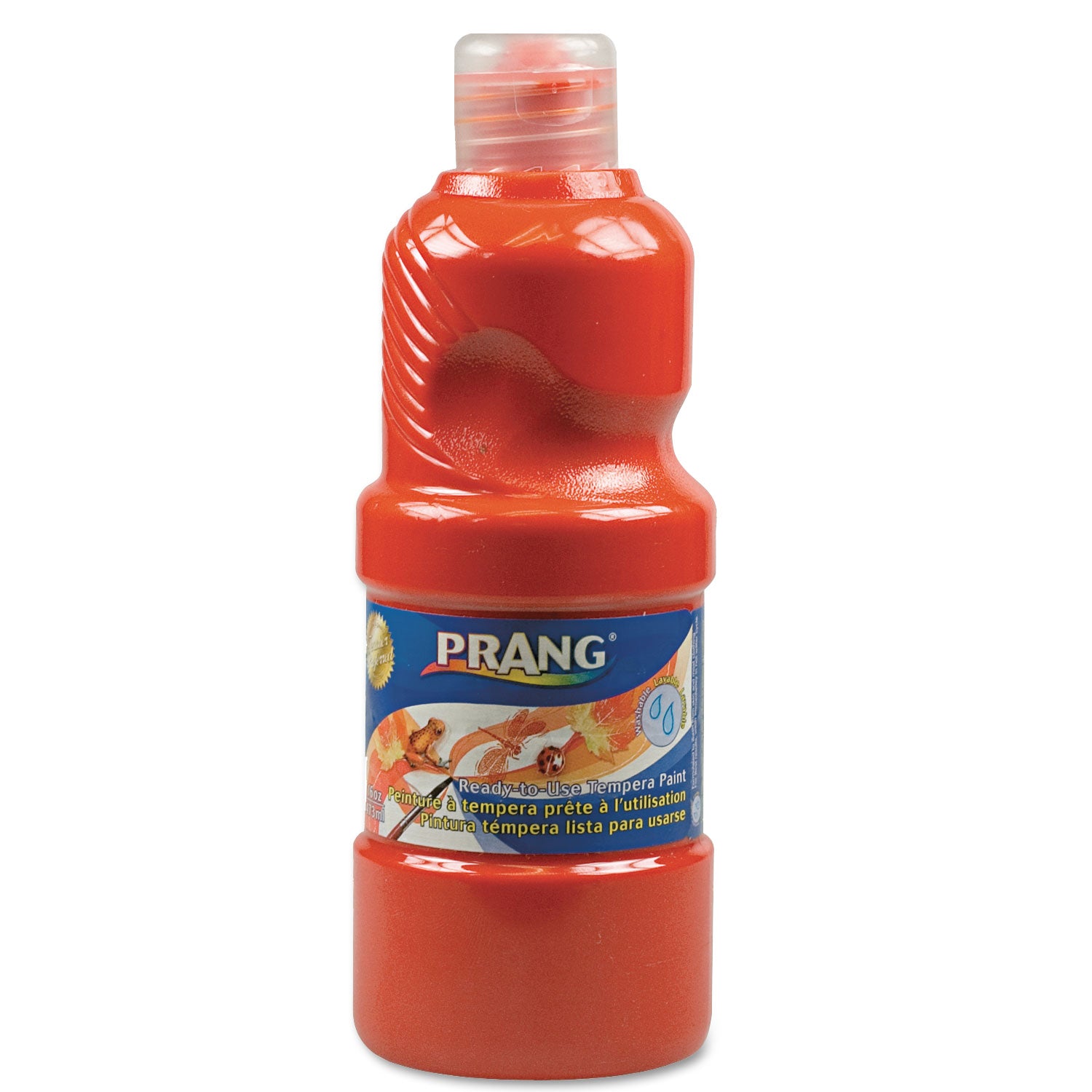 Washable Paint, Orange, 16 oz Dispenser-Cap Bottle - 