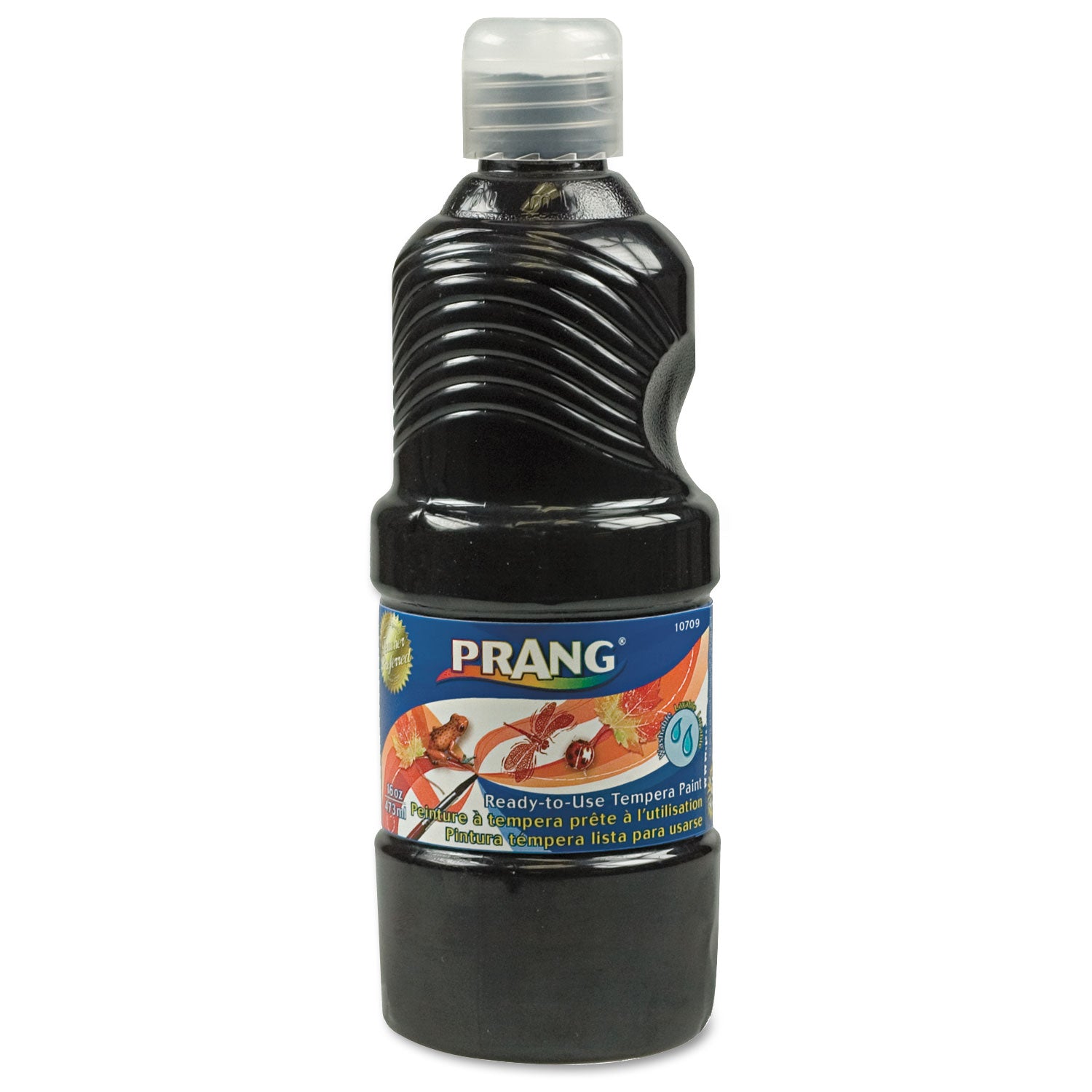 Washable Paint, Black, 16 oz Dispenser-Cap Bottle - 