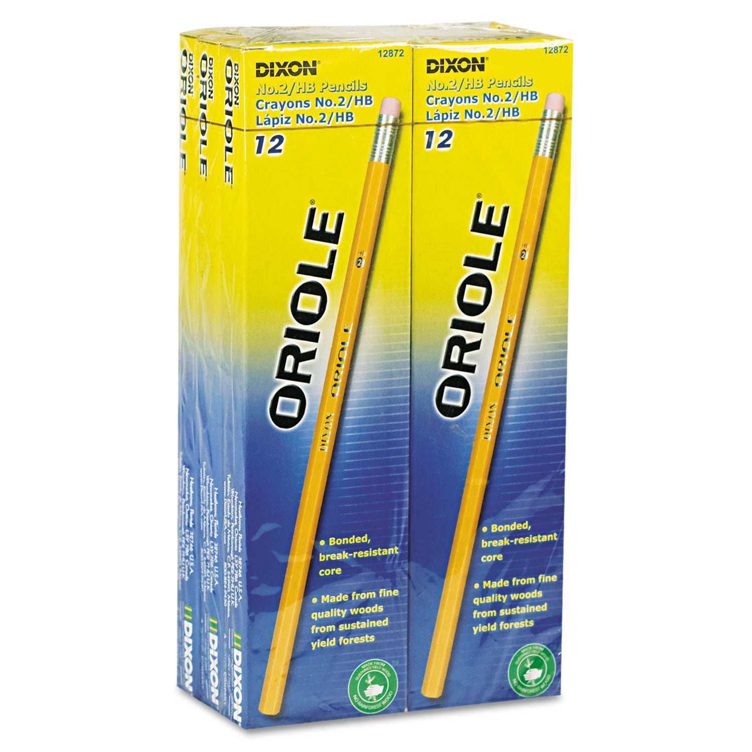 Oriole Pencil Value Pack, HB (#2), Black Lead, Yellow Barrel, 72/Pack - 