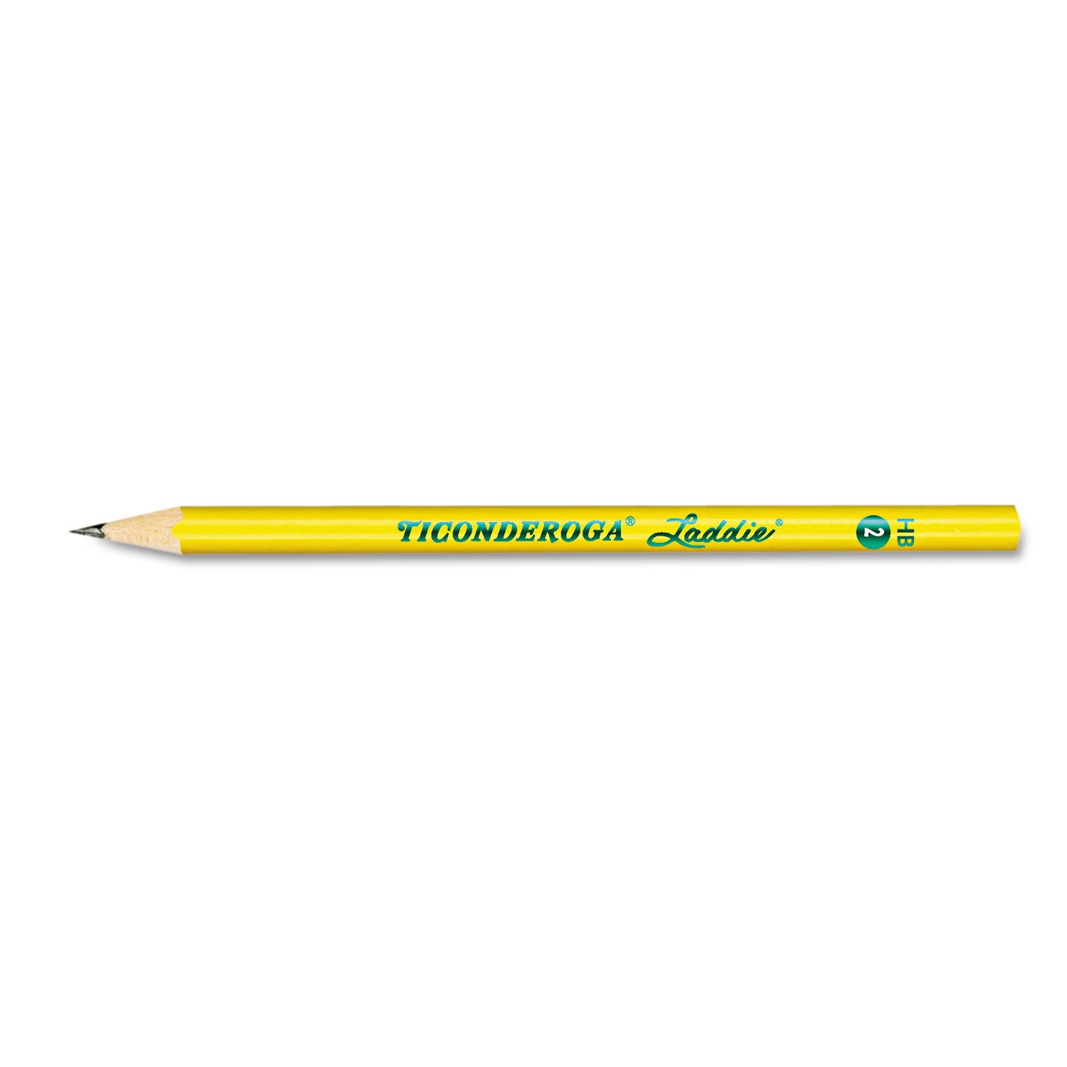 Ticonderoga Laddie Woodcase Pencil, HB (#2), Black Lead, Yellow Barrel, Dozen - 