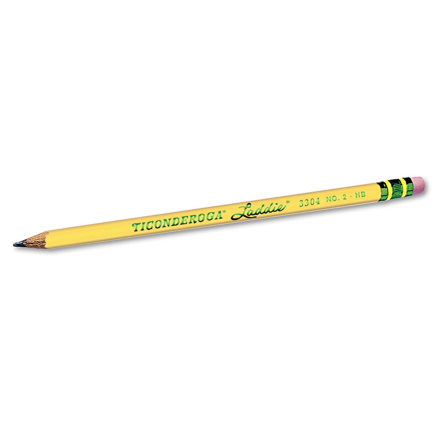 Ticonderoga Laddie Woodcase Pencil with Microban Protection, HB (#2), Black Lead, Yellow Barrel, Dozen - 