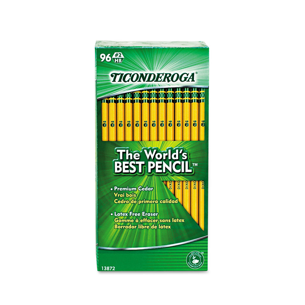 Pencil Value Pack, HB (#2), Black Lead, Yellow Barrel, 96/Pack