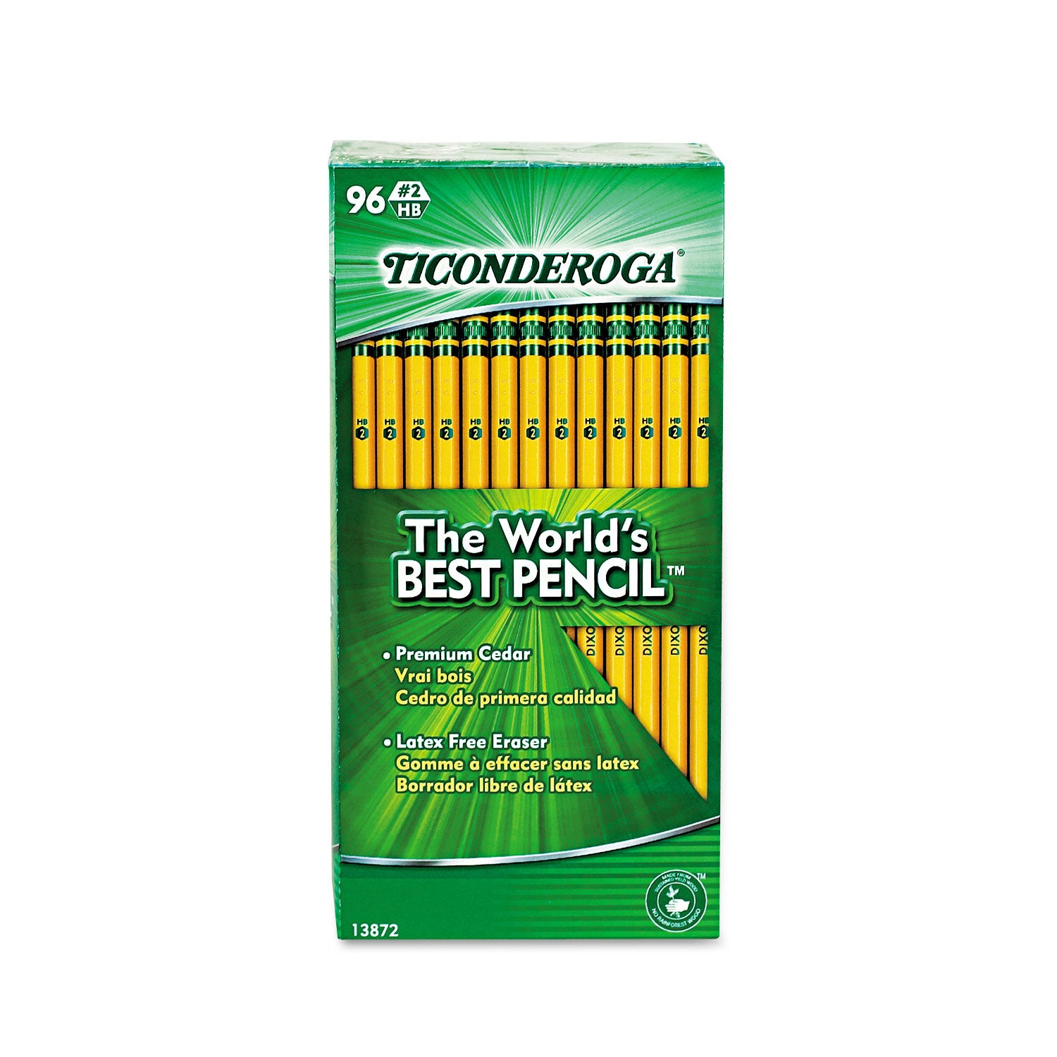 Pencil Value Pack, HB (#2), Black Lead, Yellow Barrel, 96/Pack