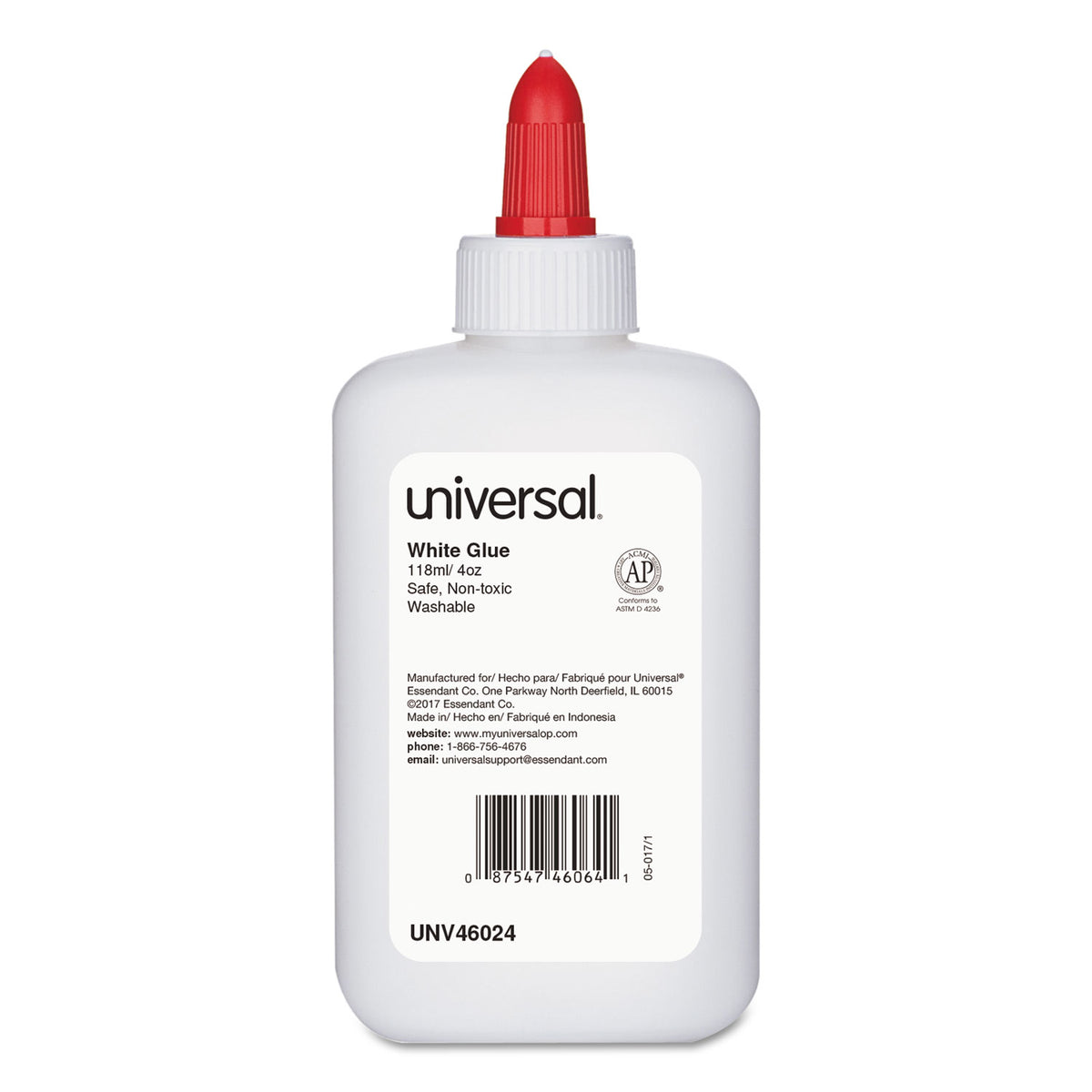 Washable White Glue, 4 oz, Dries Clear, 3/Pack