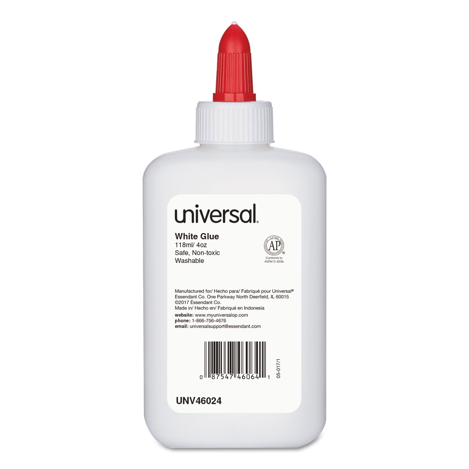 Washable White Glue, 4 oz, Dries Clear, 3/Pack