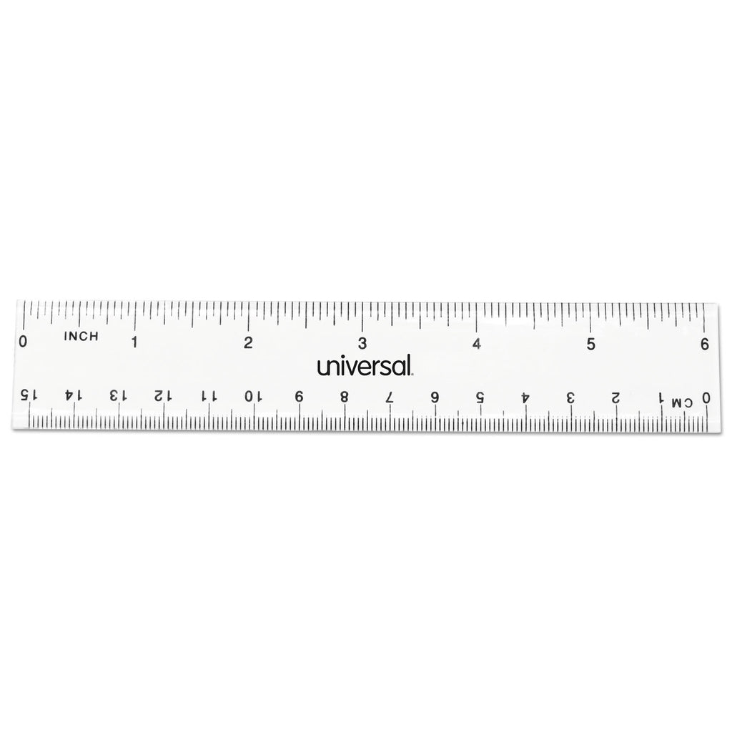 clear-plastic-ruler-standard-metric-6-long-clear-2-pack_unv59025 - 1