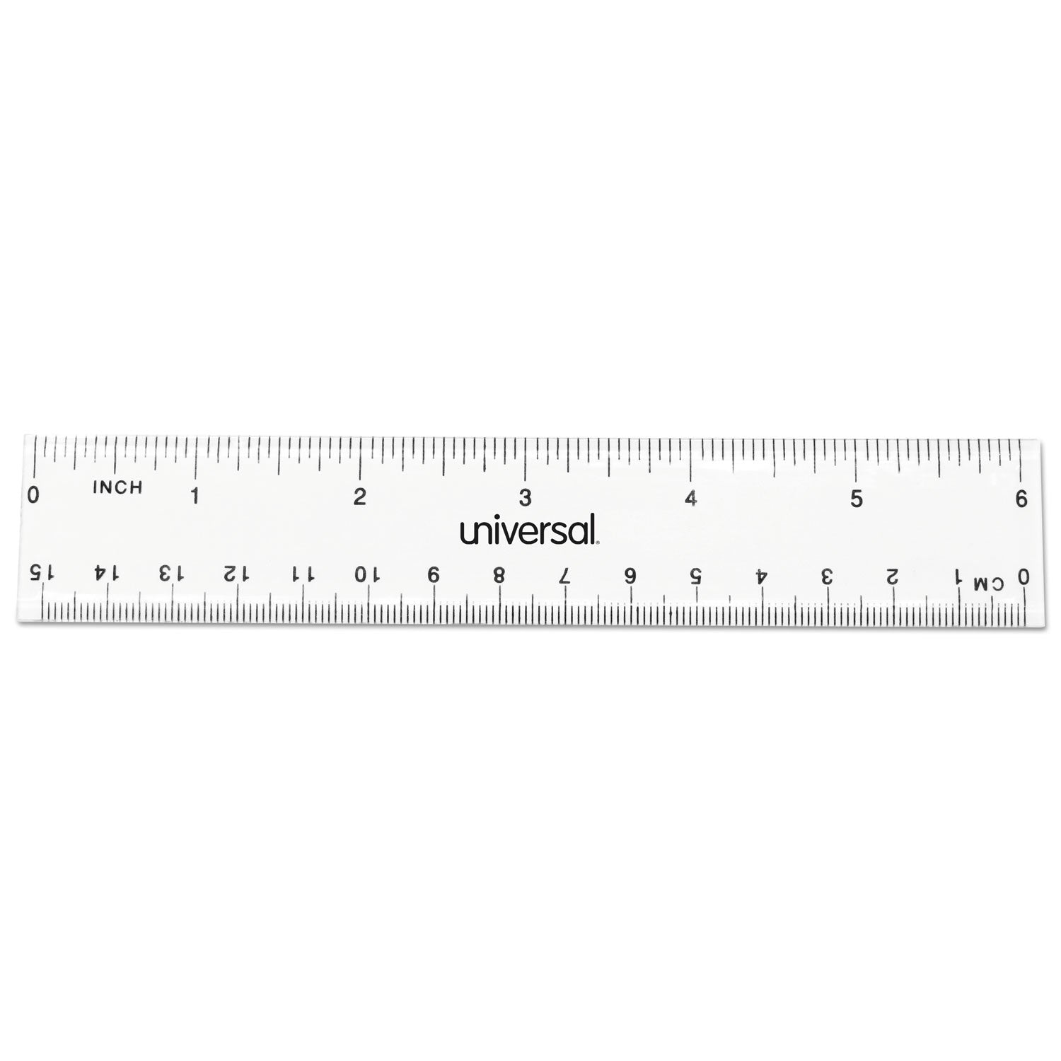 clear-plastic-ruler-standard-metric-6-long-clear-2-pack_unv59025 - 1