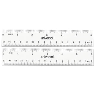 clear-plastic-ruler-standard-metric-6-long-clear-2-pack_unv59025 - 2