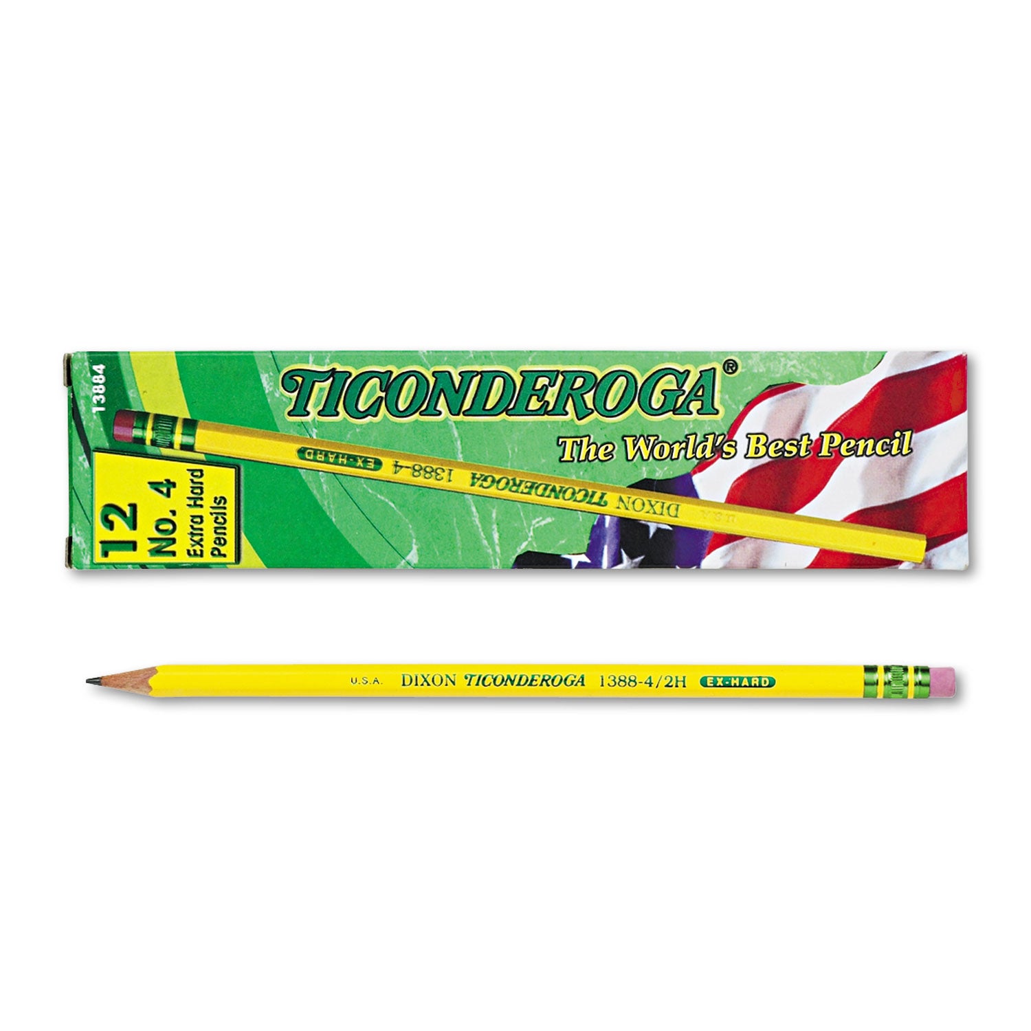 Pencils, 2H (#4), Black Lead, Yellow Barrel, Dozen - 