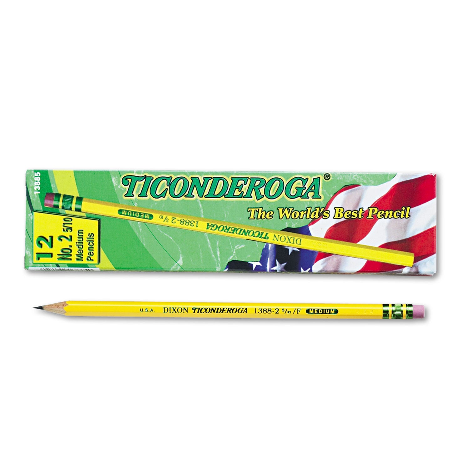 Pencils, F (#2.5), Black Lead, Yellow Barrel, Dozen - 