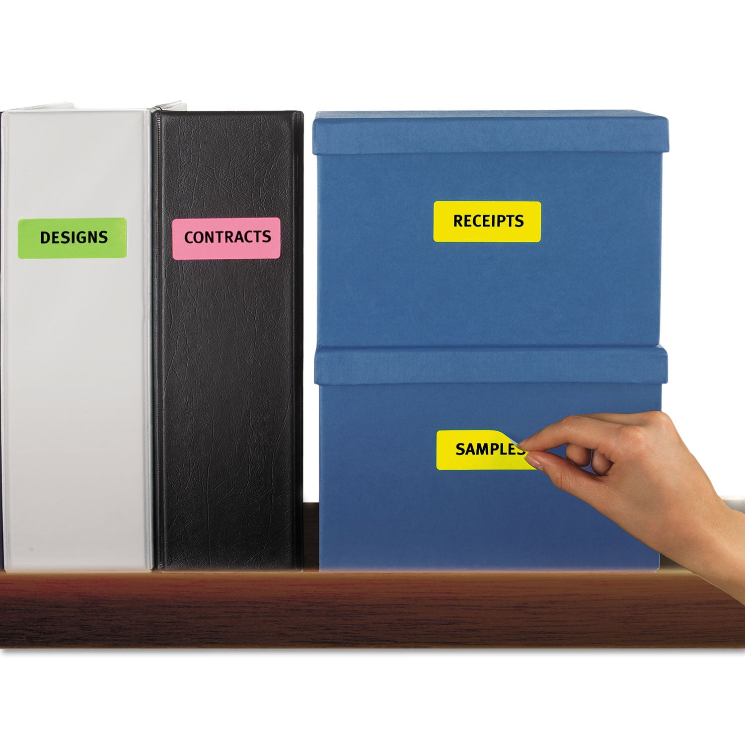 High-Vis Removable Laser/Inkjet ID Labels w/ Sure Feed, 1 x 2.63, Neon, 360/PK