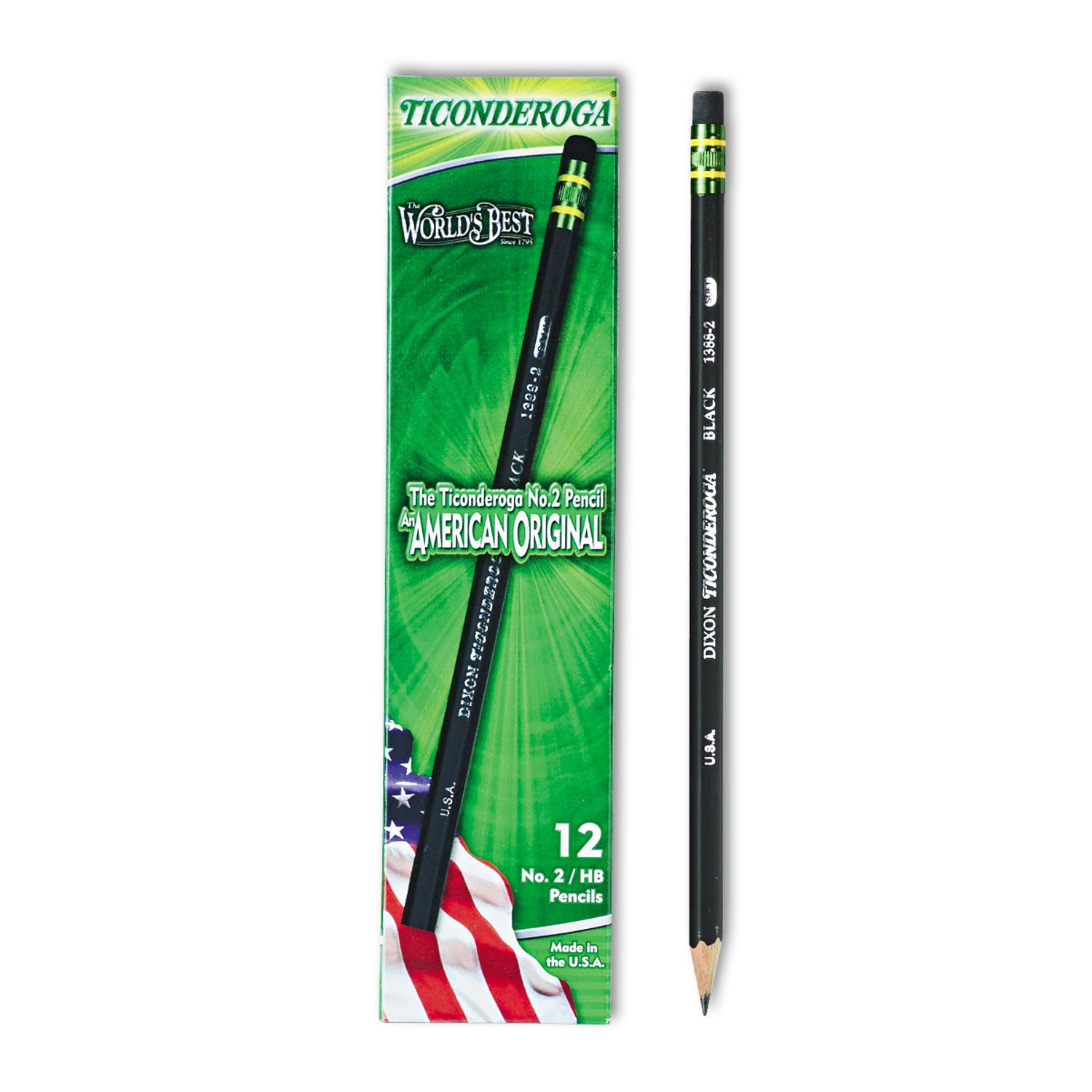 Pencils, HB (#2), Black Lead, Black Barrel, Dozen - 