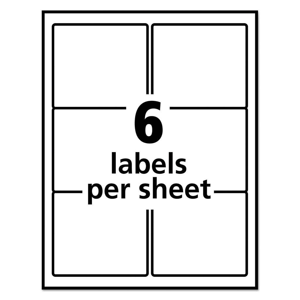 Vibrant Laser Color-Print Labels w/ Sure Feed, 3 x 3.75, White, 150/PK