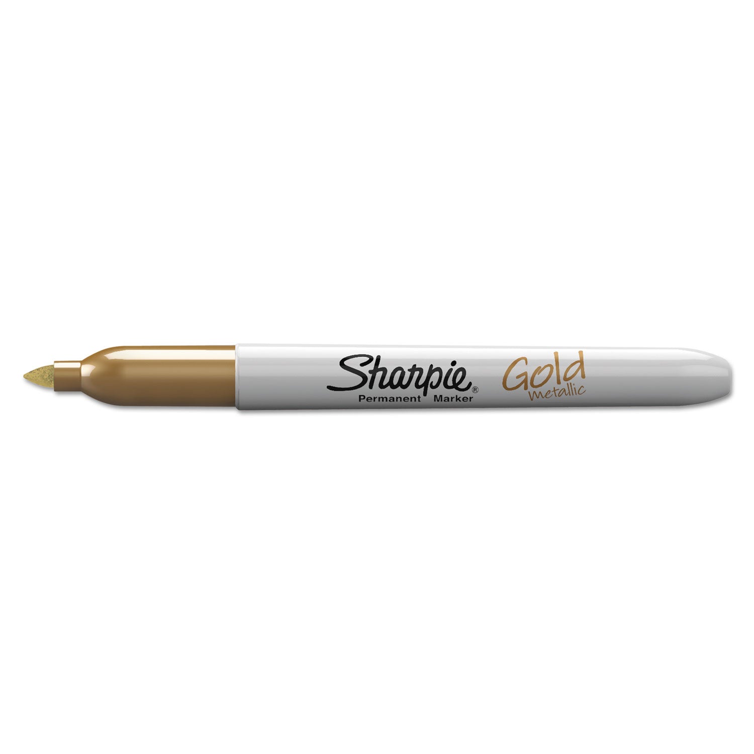 Metallic Fine Point Permanent Markers, Fine Bullet Tip, Gold-Silver-Bronze, 6/Pack - 