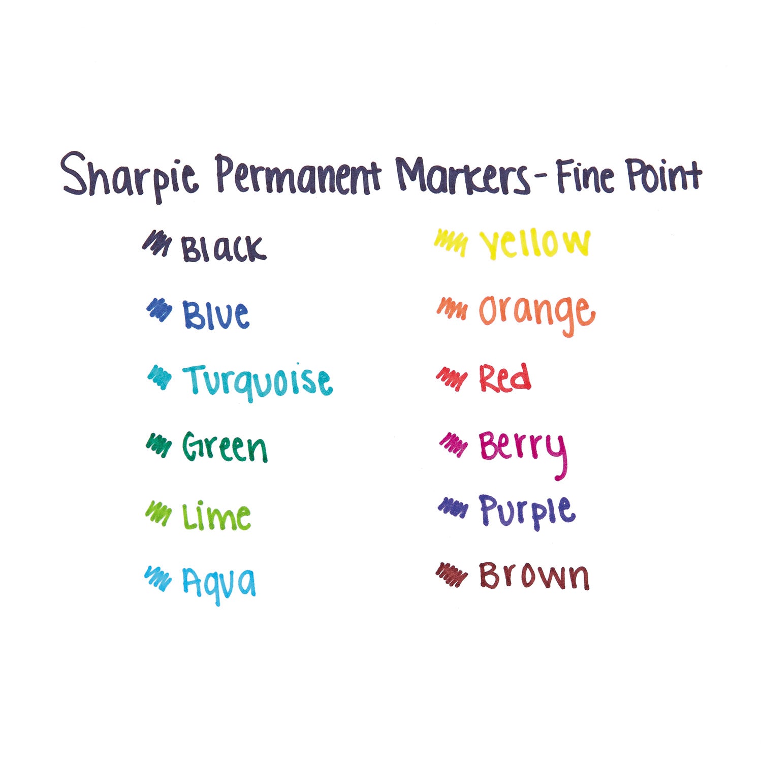 Fine Tip Permanent Marker, Fine Bullet Tip, Assorted Colors, 12/Set - 