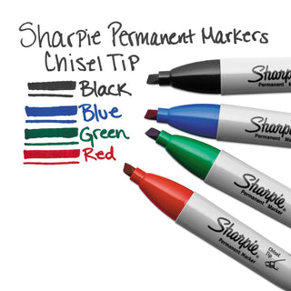 Chisel Tip Permanent Marker, Medium Chisel Tip, Red, Dozen