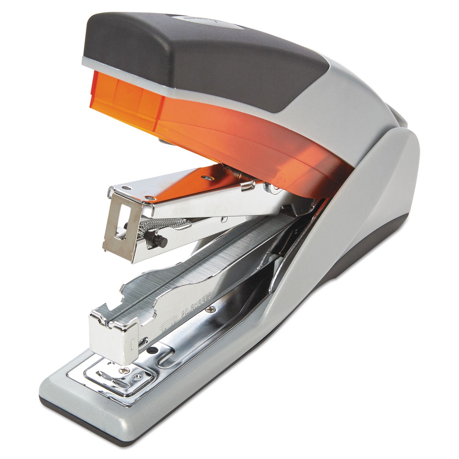 Optima 25 Reduced Effort Stapler, 25-Sheet Capacity, Gray/Orange - 