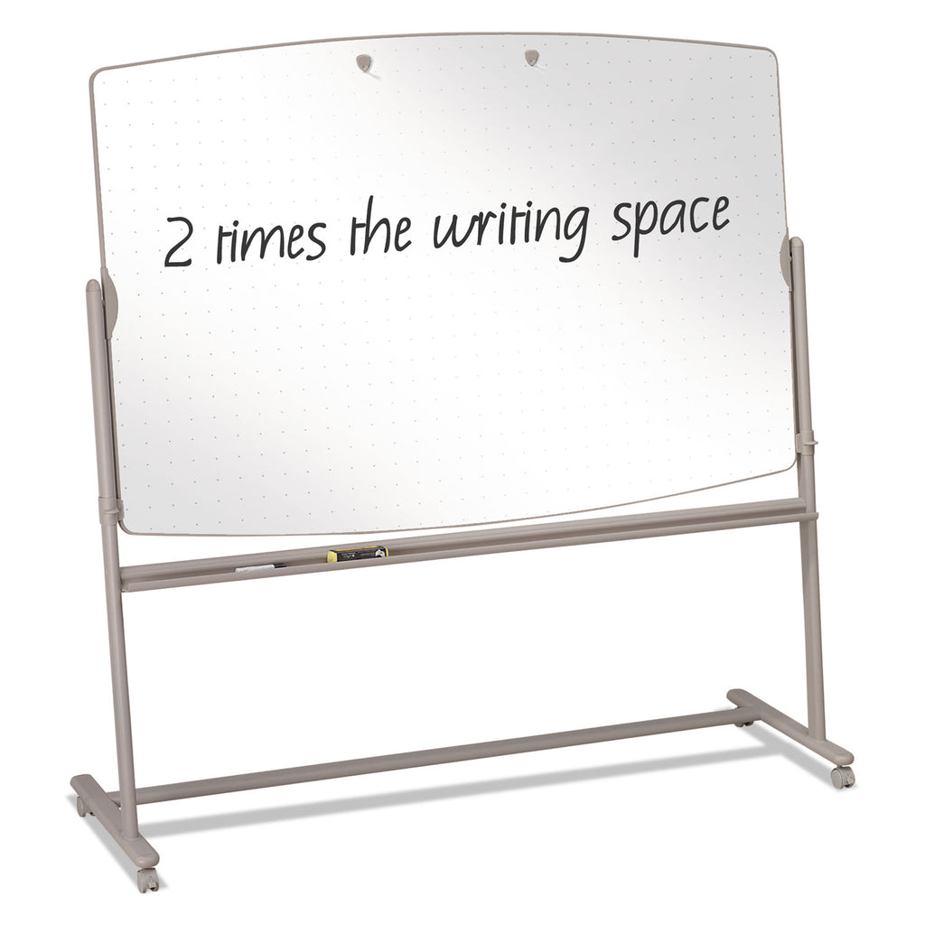 Total Erase Reversible Mobile Presentation Easel, Large, 72 x 48, White Surface, Neutral/Beige Steel Frame - 