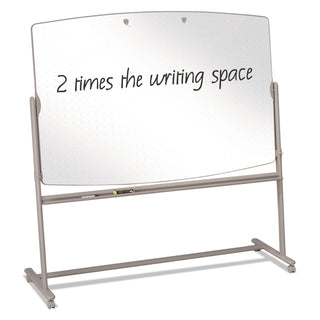 Total Erase Reversible Mobile Presentation Easel, Large, 72 x 48, White Surface, Neutral/Beige Steel Frame - 