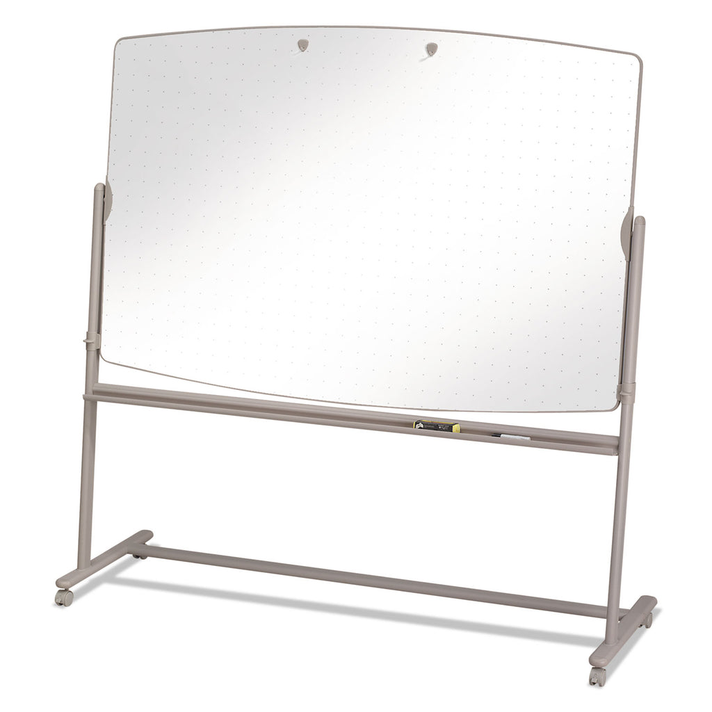 Total Erase Reversible Mobile Presentation Easel, Large, 72 x 48, White Surface, Neutral/Beige Steel Frame