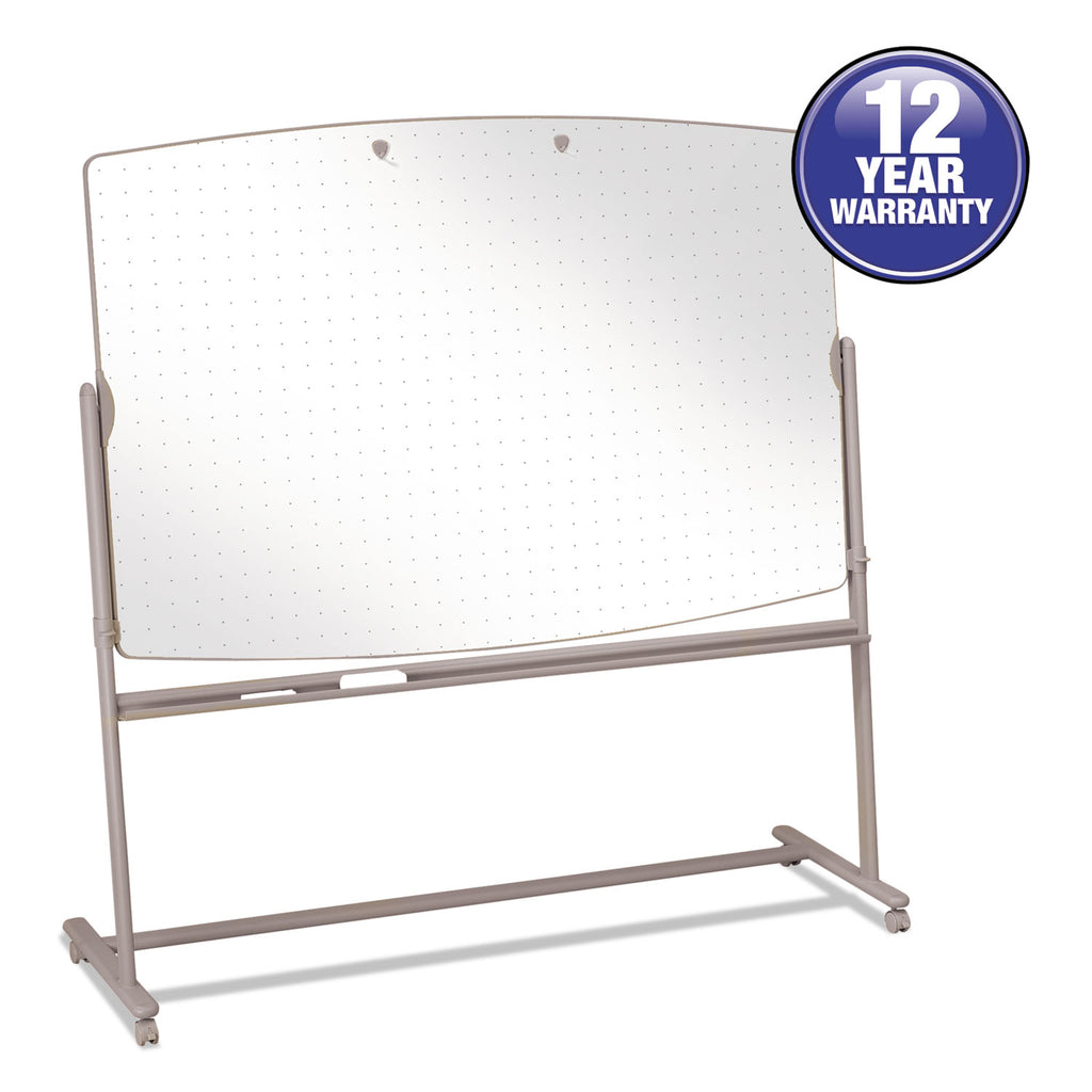 Total Erase Reversible Mobile Presentation Easel, Large, 72 x 48, White Surface, Neutral/Beige Steel Frame - 