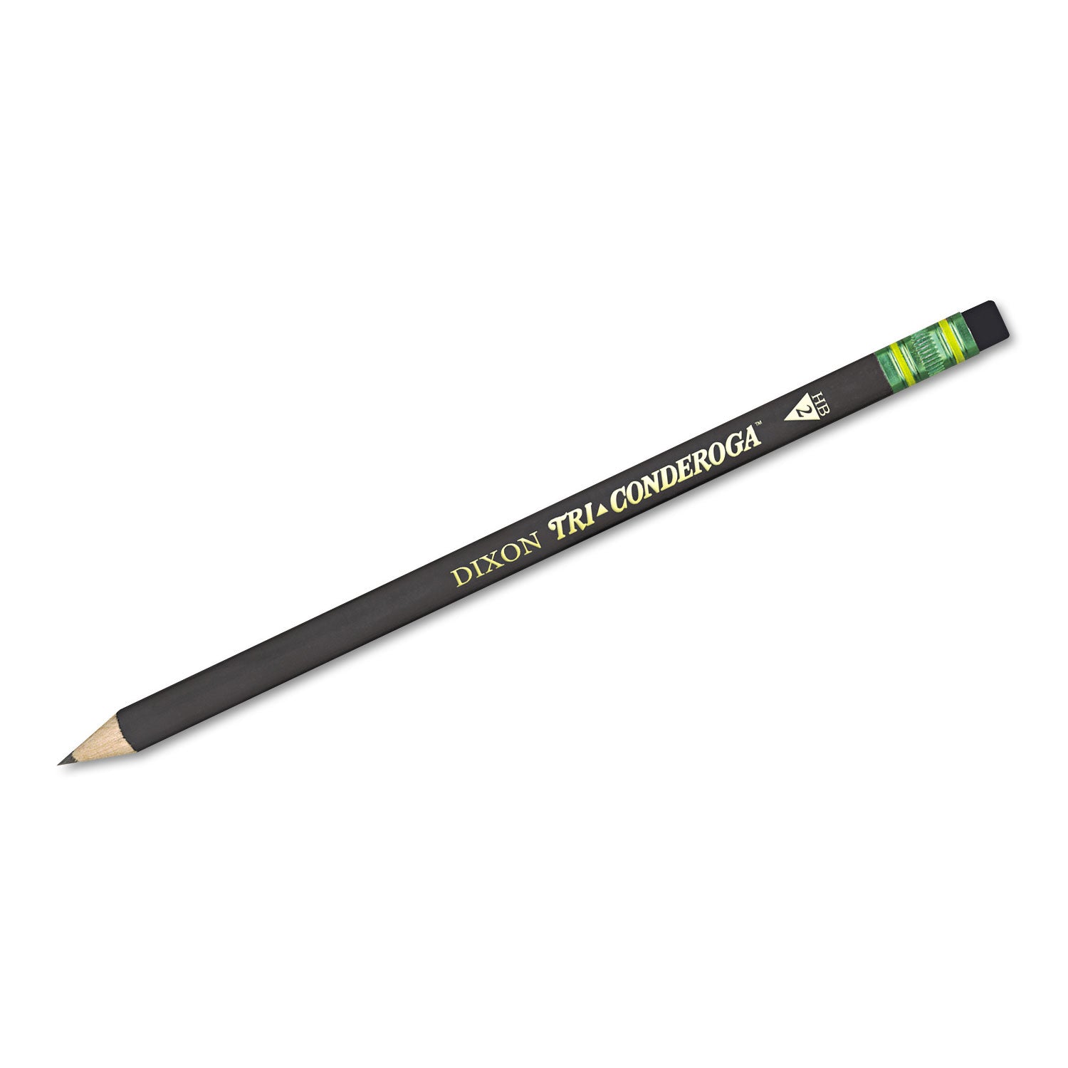 Tri-Conderoga Pencil with Microban Protection, HB (#2), Black Lead, Black Barrel, Dozen - 